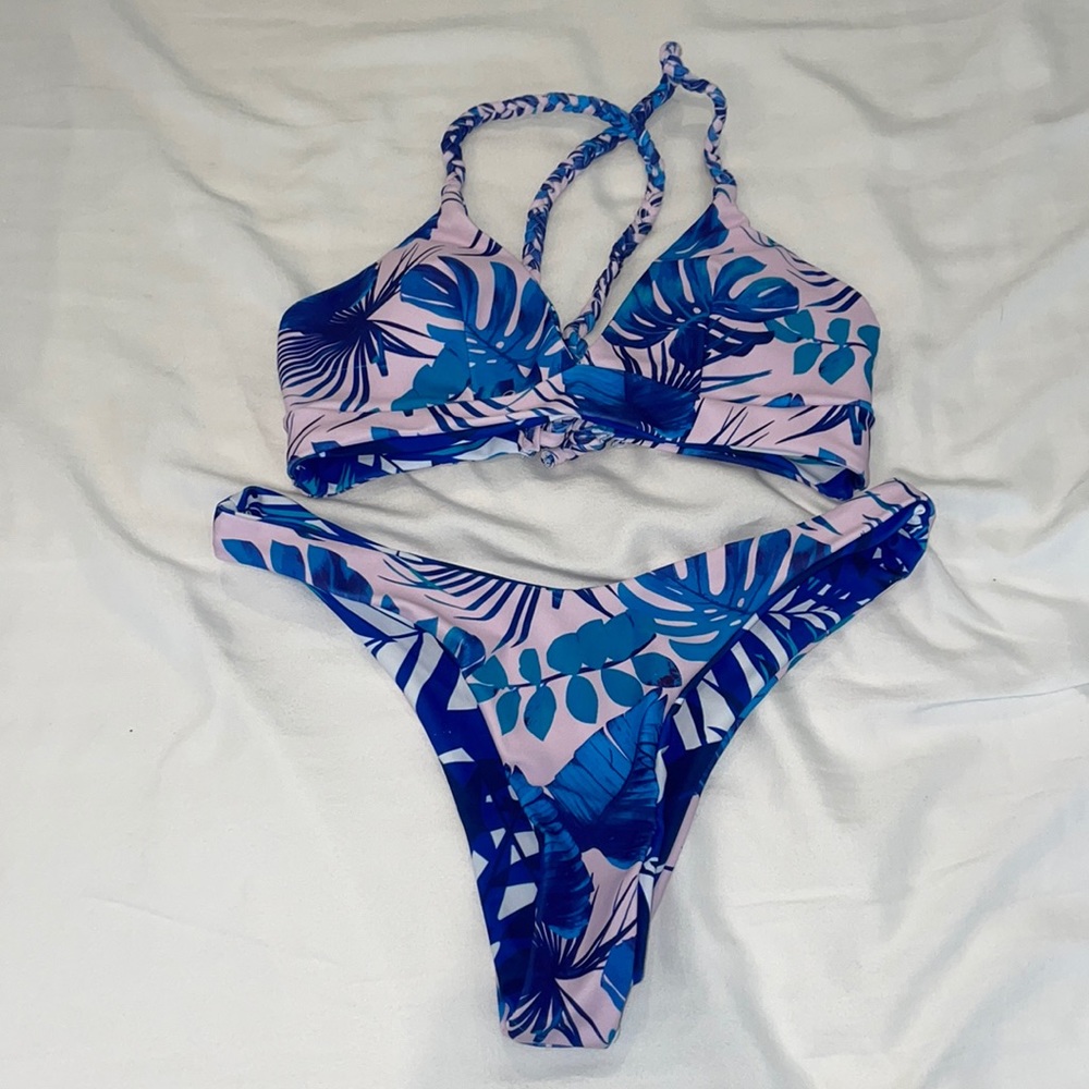 Pink and blue bikini